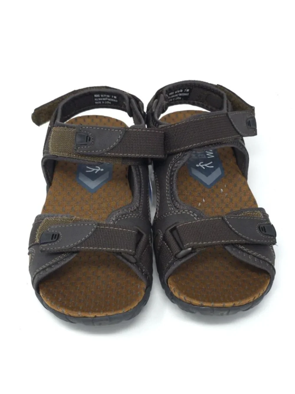 New Nunn Bush Rio Bravo Brown Leather Three-Strap Sandals Men’s 7M